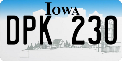 IA license plate DPK230