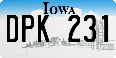 IA license plate DPK231