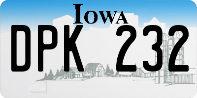 IA license plate DPK232