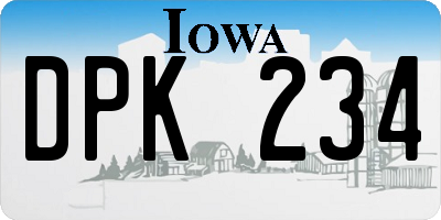 IA license plate DPK234