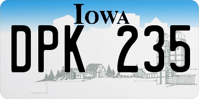 IA license plate DPK235