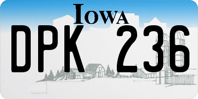 IA license plate DPK236