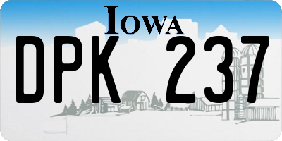 IA license plate DPK237