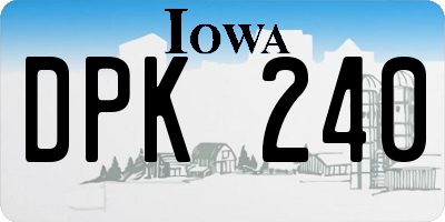 IA license plate DPK240
