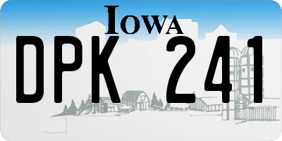 IA license plate DPK241