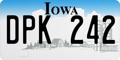 IA license plate DPK242