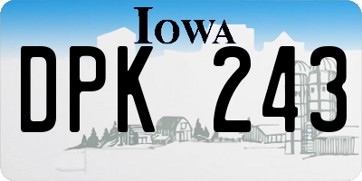 IA license plate DPK243