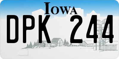 IA license plate DPK244