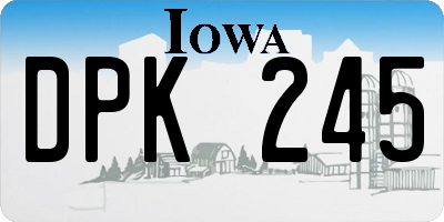 IA license plate DPK245