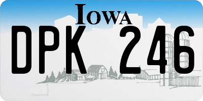 IA license plate DPK246