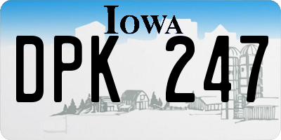 IA license plate DPK247