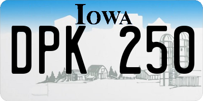 IA license plate DPK250