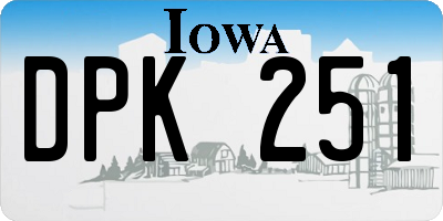 IA license plate DPK251