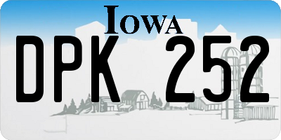 IA license plate DPK252