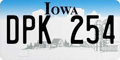 IA license plate DPK254