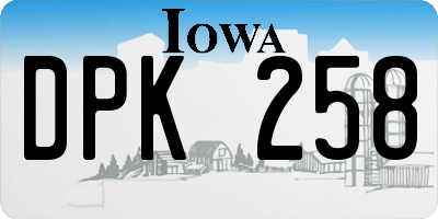 IA license plate DPK258