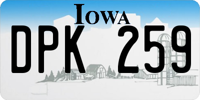 IA license plate DPK259