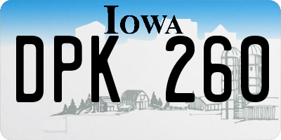 IA license plate DPK260