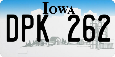 IA license plate DPK262