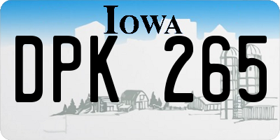 IA license plate DPK265