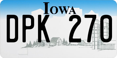 IA license plate DPK270
