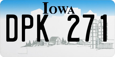 IA license plate DPK271