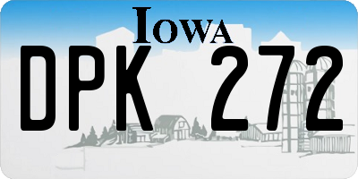 IA license plate DPK272