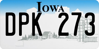 IA license plate DPK273
