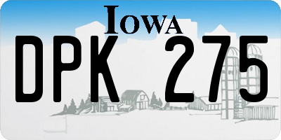 IA license plate DPK275