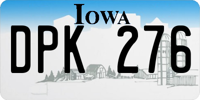 IA license plate DPK276