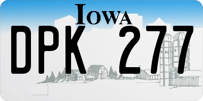 IA license plate DPK277