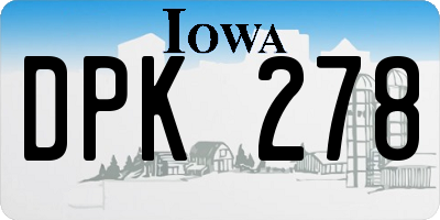 IA license plate DPK278