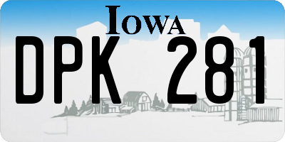 IA license plate DPK281
