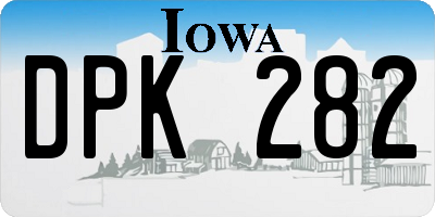 IA license plate DPK282