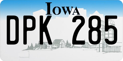 IA license plate DPK285