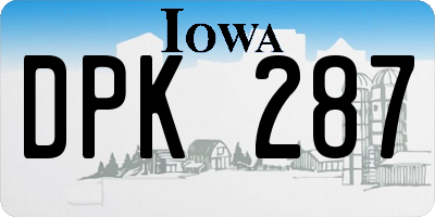 IA license plate DPK287