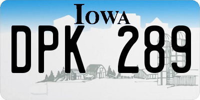 IA license plate DPK289