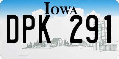 IA license plate DPK291