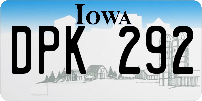 IA license plate DPK292