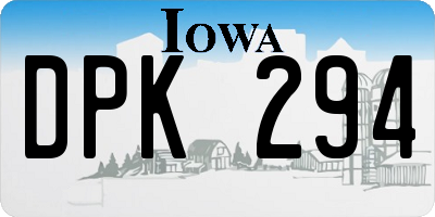 IA license plate DPK294