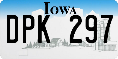 IA license plate DPK297