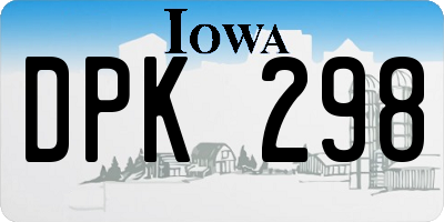 IA license plate DPK298