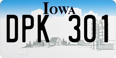 IA license plate DPK301