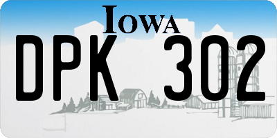 IA license plate DPK302