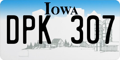 IA license plate DPK307