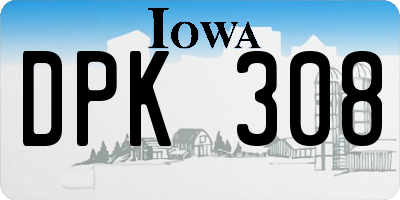 IA license plate DPK308