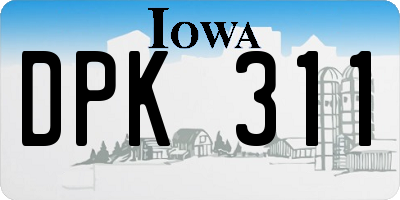 IA license plate DPK311