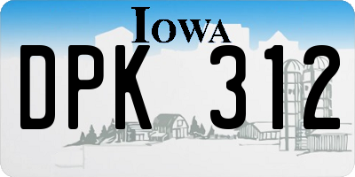 IA license plate DPK312
