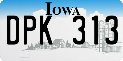 IA license plate DPK313