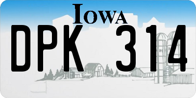 IA license plate DPK314